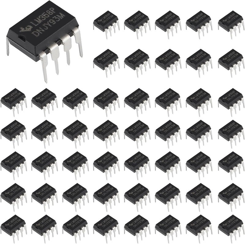 DORHEA 50Pcs LM358P Operational Amplifier IC Om-Amp DIP-8 with Machined Contact Pins LM358 IC Dual Operational Amplifier Integrated Circuit for Sensor Signal Processing, Signal Conditioning - Image 1